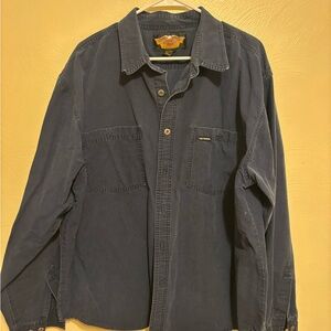 Harley Davidson Embroidered Work Shirt Overshirt 2XL
